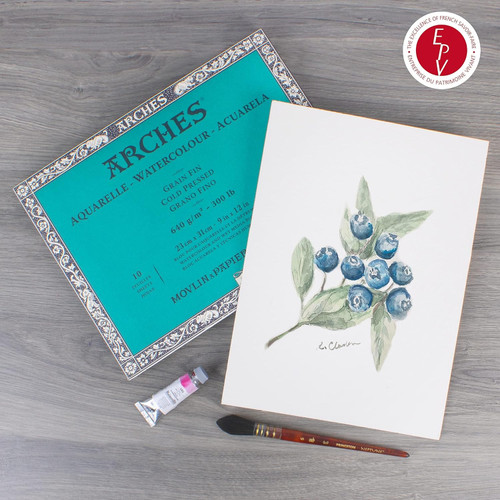 Arches Aquarelle Heavyweight Watercolor Block 9"x12"- 300lb, 10 Sheets - 5A002996-1GCNY