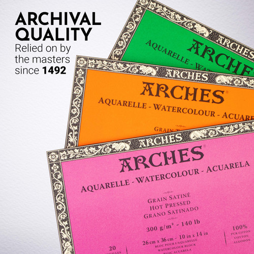 Arches Aquarelle Rough Watercolor Block 10"x14"- 140lb, 20 Sheets - 5A002993-1GCPJ Arches Aquarelle Rough Watercolor Block 10"x14"- 140lb, 20 Sheets - 5A002993-1GCPJ