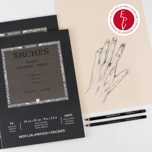 Arches Velin BFK Rives(R) Drawing Pad 10"X14"123lb, Cream, 16 Sheets 5A00299J-1GCN8