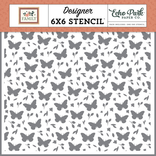 Family Stencil 6"X6"-Butterflies And Stems 5A00293F-1GCDR - 732388423828