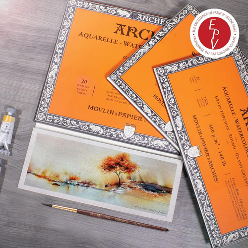Arches Aquarelle Rough Watercolor Block 14"x20"- 140lb, 20 Sheets - 5A0029BK-1GCPQ Arches Aquarelle Rough Watercolor Block 14"x20"- 140lb, 20 Sheets - 5A0029BK-1GCPQ