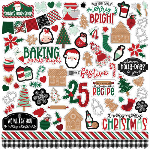 Baking Spirits Bright Cardstock Stickers 12"X12"-Elements 5A0028ZF-1GC3H - 732388386420