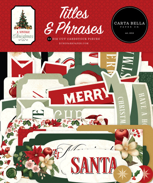 Carta Bella Cardstock Ephemera-Titles & Phrases, A Vintage Christmas 5A0028TC-1GC1M - 732388408122