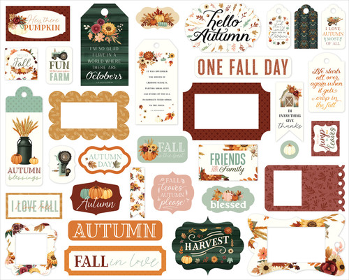 Carta Bella Cardstock Ephemera-Frames & Tags, Harvest - 5A0028VW-1GC0W