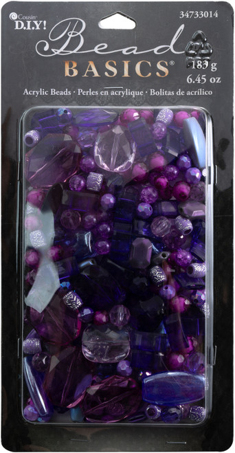 6 Pack CousinDIY Acrylic Bead Mix 6.5oz-Purple 5A0025R7-1G8HJ - 016321000049