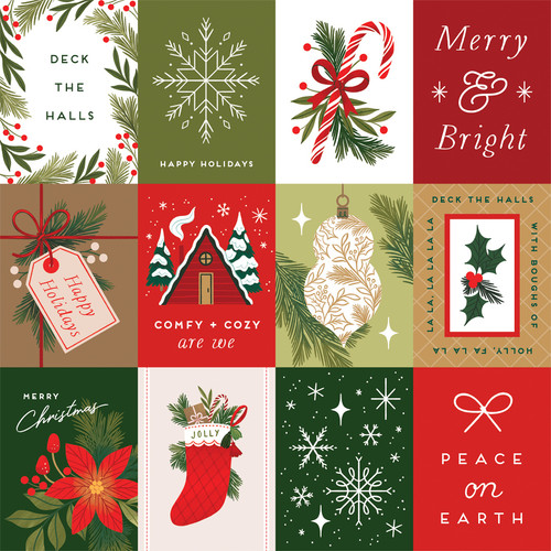 25 Pack Christmas Joy Double-Sided Cardstock 12"X12"-3X4 Journaling Cards 5A0028Y5-1GC62