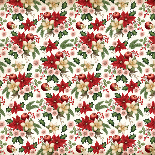 25 Pack A Vintage Christmas Double-Sided Cardstock 12"X12"-Holiday Floral 5A0028TJ-1GC0Y