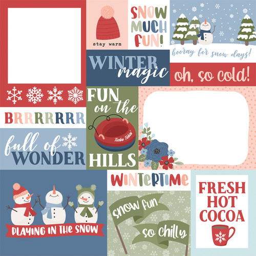 25 Pack Chilling With My Snowmies Double-Sided Cardstock 12"X12"-Mutli Journaling Cards 5A00290T-1GC84