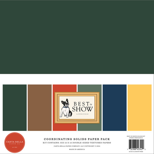 3 Pack Carta Bella Solids Collection Kit 12"X12"-Best In Show 5A002955-1GCG4 - 732388423422