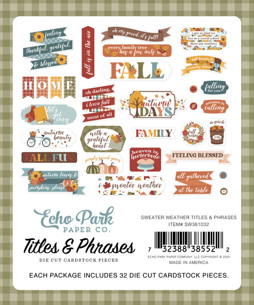 3 Pack - Echo Park Cardstock Ephemera-Titles & Phrases, Sweater Weather - 5A0028W3-1GBZ4