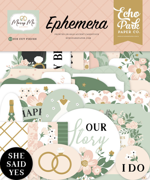 3 Pack Echo Park Cardstock Ephemera-Icons, Marry Me 5A00290Q-1GCB5 - 732388410224