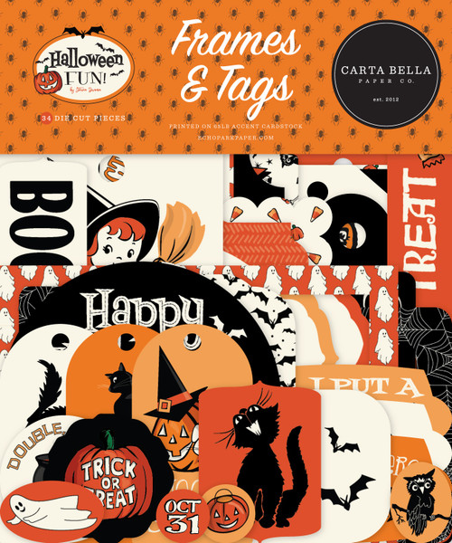 3 Pack Carta Bella Cardstock Ephemera-Frames & Tags, Halloween Fun 5A0028TW-1GBZY - 732388396627