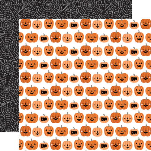 25 Pack Spooktacular Halloween Double-Sided Cardstock 12"X12"-Boo Pumpkins 5A0028SN-1GBVC - 732388375820