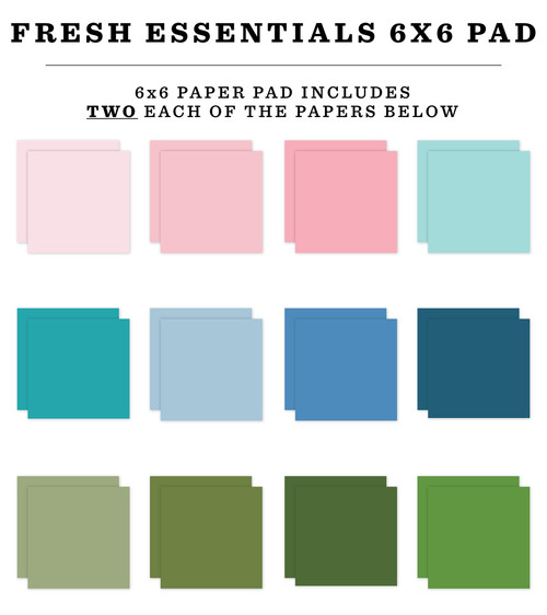 3 Pack Echo Park Double-Sided Paper Pad 6"X6"-Fresh 5A0028XX-1GC4C