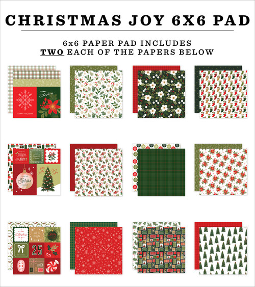 3 Pack Echo Park Double-Sided Paper Pad 6"X6"-Christmas Joy 5A0028XM-1GC6B