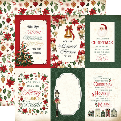 25 Pack A Vintage Christmas Double-Sided Cardstock 12"X12"-4X6 Journaling Cards 5A0028TJ-1GBVJ - 732388406623