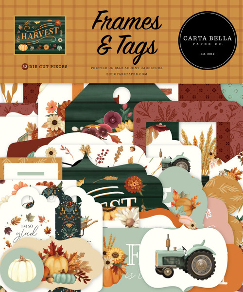 3 Pack - Carta Bella Cardstock Ephemera-Frames & Tags, Harvest - 5A0028VW-1GC0W - 732388383122
