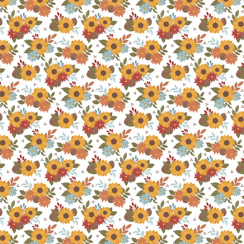 25 Pack Sweater Weather Double-Sided Cardstock 12"X12"-Sunflower Floral 5A0028XC-1GBWL