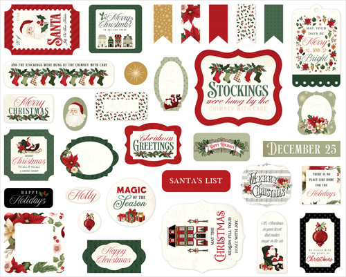 3 Pack - Carta Bella Cardstock Ephemera-Icons, A Vintage Christmas - 5A0028RW-1GBV2
