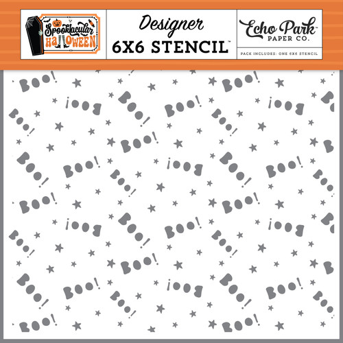 3 Pack Spooktacular Halloween Stencil 6"X6"-Boo 5A0028S9-1GBZZ - 732388378722