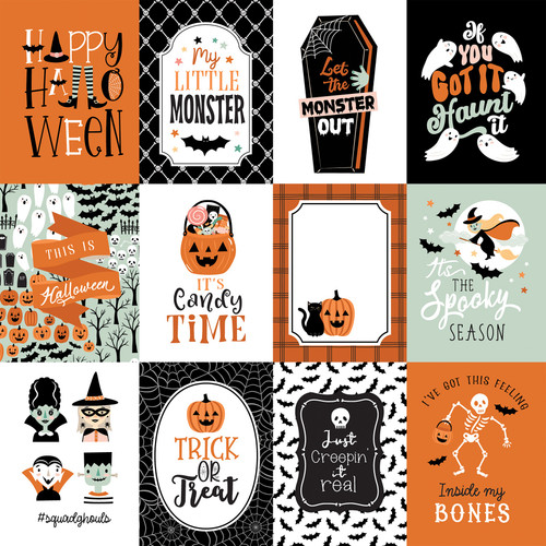 25 Pack Spooktacular Halloween Double-Sided Cardstock 12"X12"-3X4 Journaling Cards 5A0028SN-1GBXL