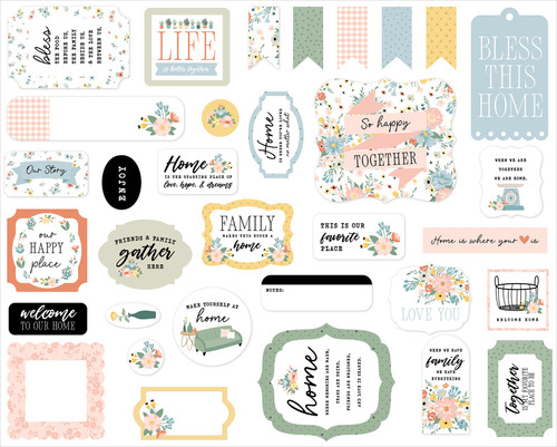 3 Pack Echo Park Cardstock Ephemera-Icons, Our Happy Place 5A002908-1GCC6