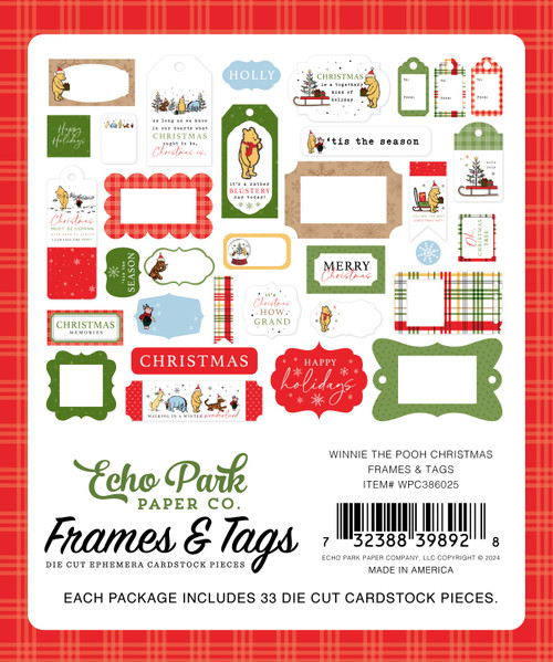 3 Pack - Echo Park Cardstock Ephemera-Frames & Tags, Winnie The Pooh Christmas - 5A0028RT-1GBY8 3 Pack - Echo Park Cardstock Ephemera-Frames & Tags, Winnie The Pooh Christmas - 5A0028RT-1GBY8