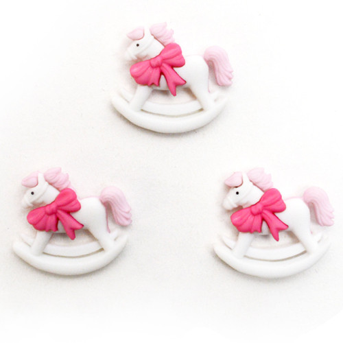 6 Pack - Dress It Up Embellishments-Girl Rocking Horses - DIUBTN-1G5LM 6 Pack - Dress It Up Embellishments-Girl Rocking Horses - DIUBTN-1G5LM