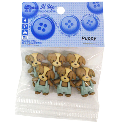 Dress It Up Embellishments-Puppy Singles - DIUBTN-1G5L4 - 787117607062