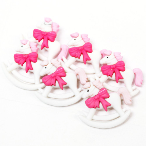 Dress It Up Embellishments-Girl Rocking Horses DIUBTN-1G5LM