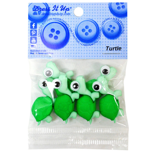 Dress It Up Embellishments-Turtle Singles - DIUBTN-1G5L3 - 787117607154