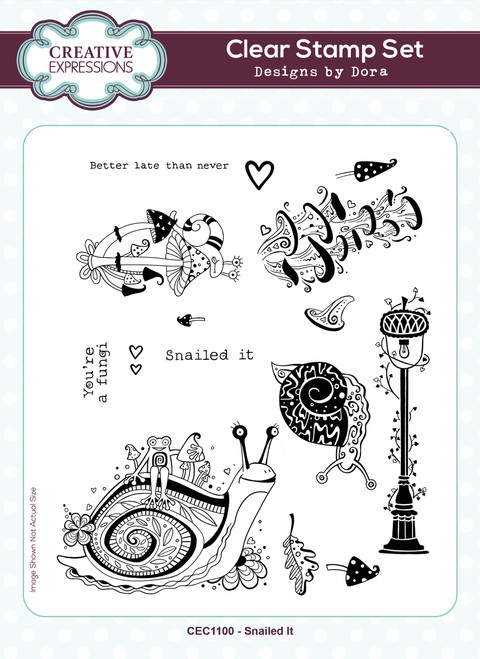 Creative Expressions Designs By Dora Clear Stamp Set 6"X8"-Snailed It 5A00283R-1GB64 - 5055305989524