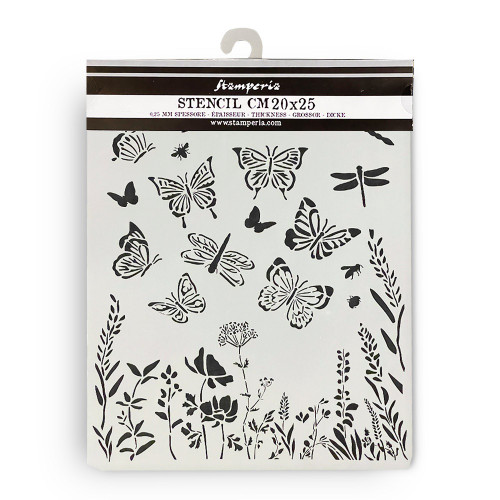 Stamperia Stencil 7.87"X9.84"-Lavender Butterflies 5A0027H0-1G9SH - 5993110035107