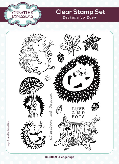 Creative Expressions Designs By Dora Clear Stamp Set 6"X8"-Hedgehugs - 5A00283S-1GB5S - 5055305989517