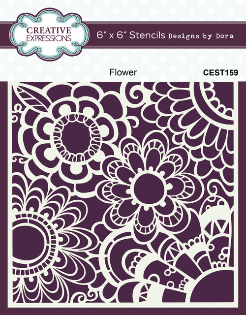 Creative Expressions Designs By Dora Stencil 6"X6"-Flower 5A00283P-1GB5T - 5055305989555