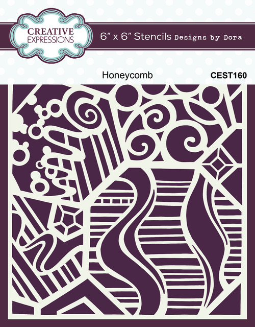 Creative Expressions Designs By Dora Stencil 6"X6"-Honeycomb 5A002837-1GB5N - 5055305989562