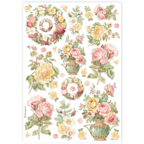 Stamperia Rice Paper Sheet A4-Garlands And Roses - 5A0027N8-1G9Z5 - 5993110035435 Stamperia Rice Paper Sheet A4-Garlands And Roses - 5A0027N8-1G9Z5 - 5993110035435