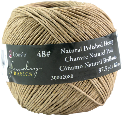 CousinDIY Hemp Cord 48lb-Natural - A50025RP-G18HK - 016321532151