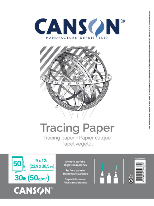 Canson Artist Series Tracing Paper Pad 9"X12"-50 sheets - 5A0024N8-1G812 - 3148950096050