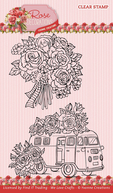 2 Pack Find It Trading Yvonne Creations Clear Stamps-Suitcase, Rose Decorations 5A0029YL-1GDDG - 8718715139312