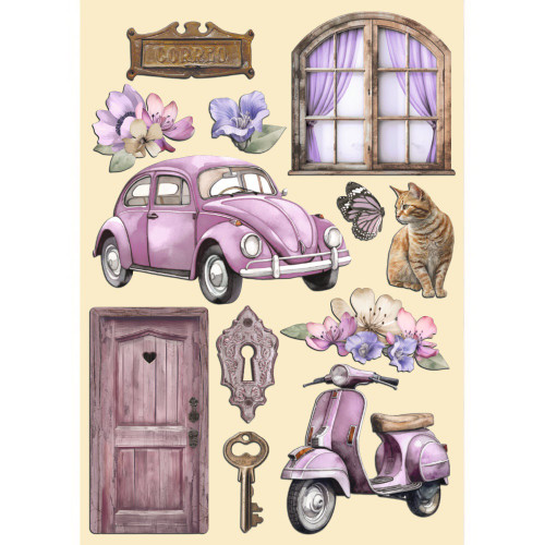 Stamperia Colored Wooden Shapes A5-Lavender 5A0027GN-1G9TV