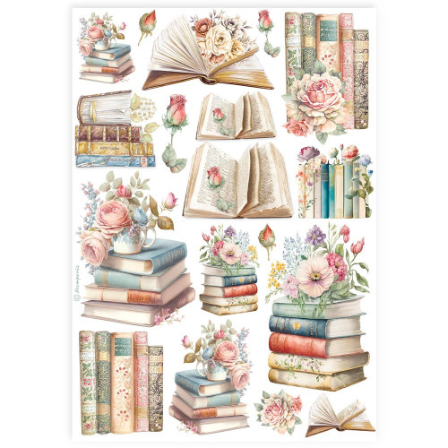 Stamperia Rice Paper Sheet A4-Books - 5A0027NQ-1G9ZS - 5993110035664 Stamperia Rice Paper Sheet A4-Books - 5A0027NQ-1G9ZS - 5993110035664