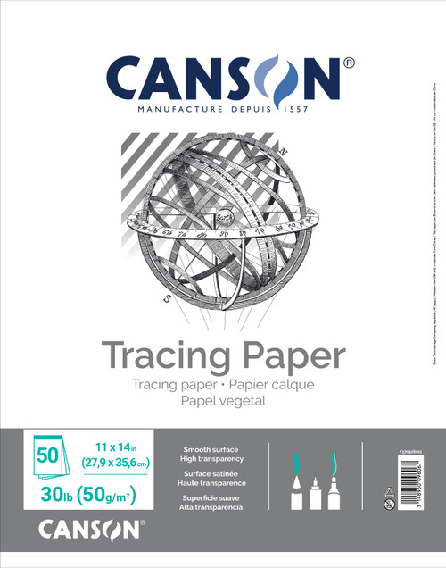 2 Pack Canson Artist Series Tracing Paper Pad 11"X14"-50 Sheets 5A0024N6-1G811 - 3148950096067