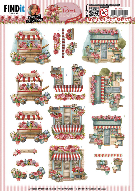 10 Pack Find It Trading Yvonne Creations Punchout Sheet-Rose Shopping, Rose Decorations 5A0029YF-1GDDF - 8718715139220