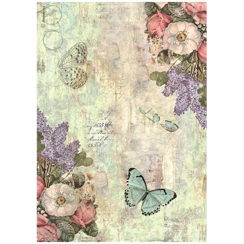 6 Pack - Stamperia Rice Paper Sheet A4-Wonderland Flowers And Butterflies - 5A0027HK-1G9TH - 5993110035923