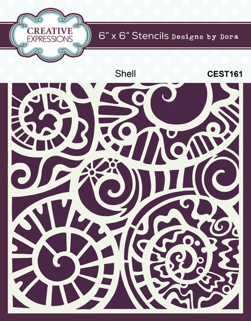 3 Pack Creative Expressions Designs By Dora Stencil 6"X6"-Shell 5A00283Z-1GB5J - 5055305989579