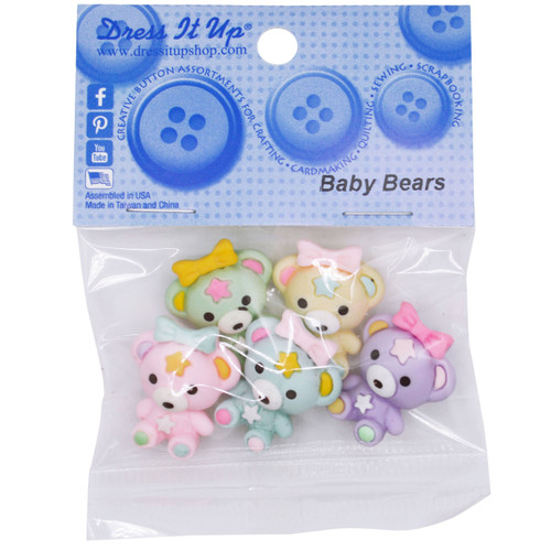 Dress It Up Embellishments-Baby Bears DIUBTN-1G5KT - 787117599688