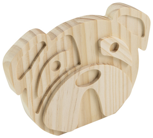 Ready To Finish Thick Standing Wood Shape-Dog Head 5A002330-1G65B