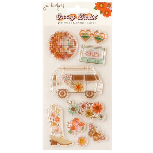 Jen Hadfield Groovy Darlin' Acrylic Stamp Set-9/Pkg - A5002645-G18ZG - 765468087634 Jen Hadfield Groovy Darlin' Acrylic Stamp Set-9/Pkg - A5002645-G18ZG - 765468087634