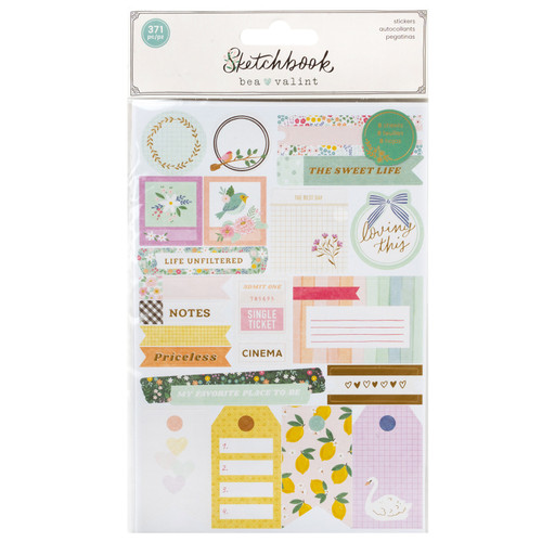 Bea Valint Sketchbook Sticker Book-8 Sheets - 5A00264X-1G90L - 765468029900